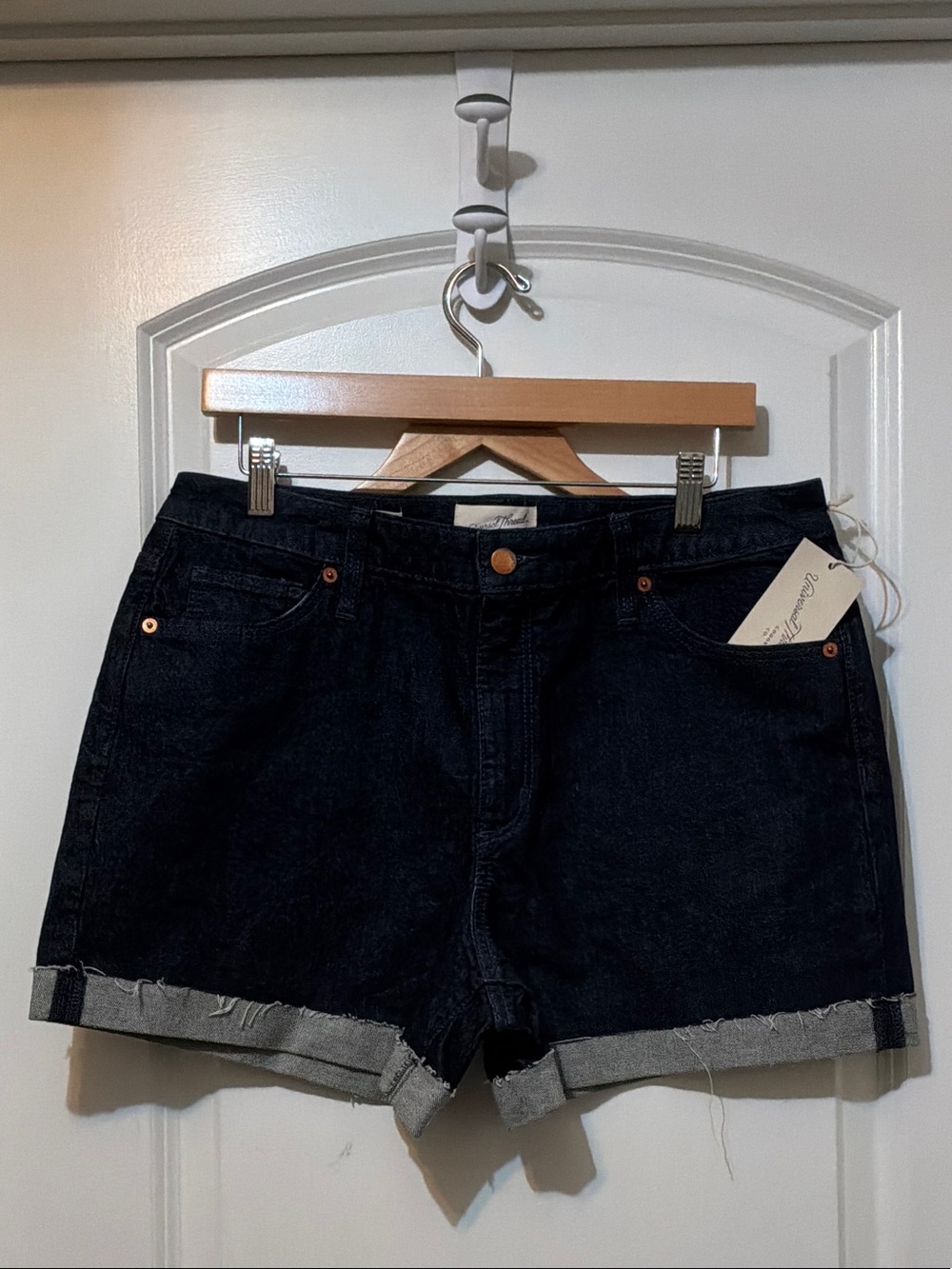 Dark Indigo High-Rise Denim Shorts - Women's size 12